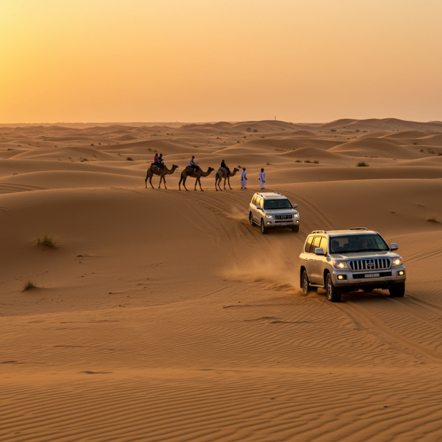 Half-Day Dubai Desert Safari Dune Bashing, Sand Boarding, Camel Ride & Refreshments 1