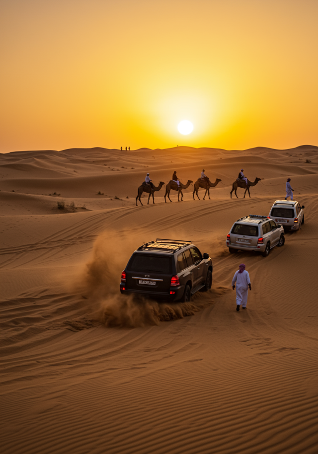 Half-Day Dubai Desert Safari Dune Bashing, Sand Boarding, Camel Ride & Refreshments 1
